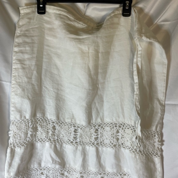 DKNY White Linen Crotchet Skirt - Picture 1 of 15